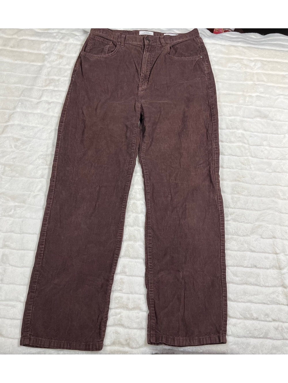Cotton On Womens 8/10 Brown Fall Winter Corduroy Straight Relaxed Waist Pants